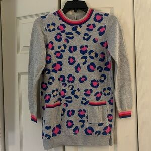 Mini Boden leopard sweater dress 11-12y